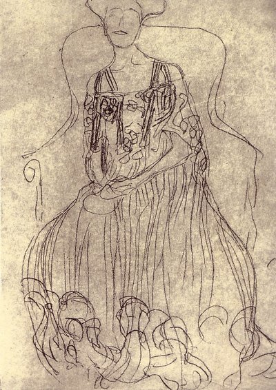  Studie für das Gemälde Bildnis Adele Bloch-Bauer I av Gustav Klimt