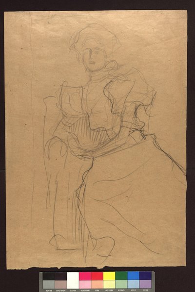 Studie zum Bildnis Sonja Knips av Gustav Klimt