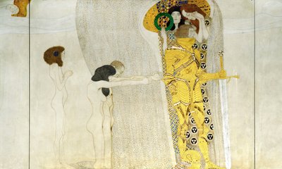 Beethovenfrisen, Detalj: Knight in Shining Armor, 1902 av Gustav Klimt