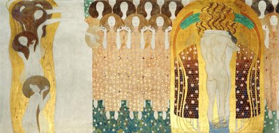 Beethovenfrisen, Detalj: Konsten, Chorus of Paradise, Embrace, 1902 av Gustav Klimt