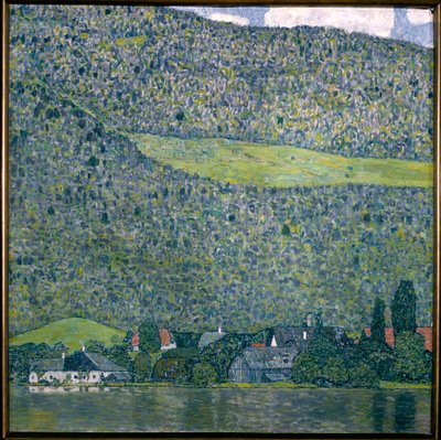 Utsikt över ett Chateau Unterach vid sjön Attersee, 1915 av Gustav Klimt