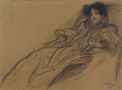 Young Woman in an Armchair av Gustav Klimt