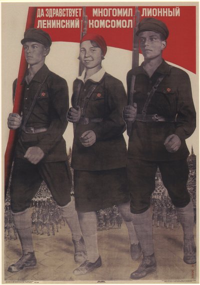 Länge leve den mångmiljonmedlemmar Leninistiska Komsomol, 1932 av Gustav Klutsis