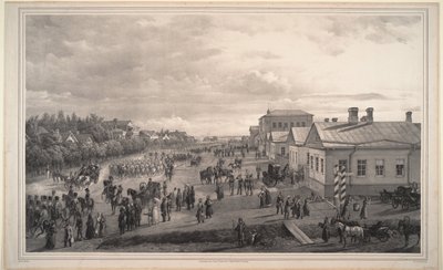 Parad av Chevalier Gardes genom Krasnoye Selo, 1848 av Gustav Schwarz