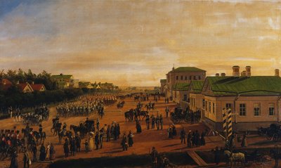 Tsar Nicholas återvänder från en militärparad i Krasnoe Selo, 1848 av Gustav Schwarz