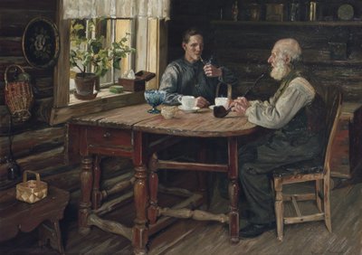 Kaffepaus (rast) 1900 (olja på duk) av Gustav Wentzel