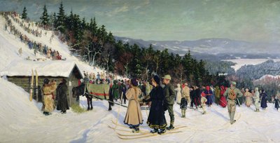 Skidtävling i Fjelkenhill av Gustav Wentzel