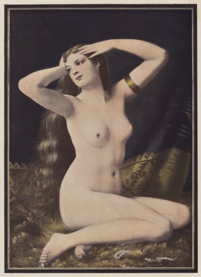 Sommarens nöjen (färg litho) av Gustave Henri Eugene Delhumeau