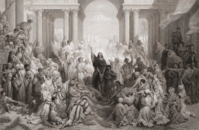 Kristi intåg i Jerusalem av Gustave (after) Dore