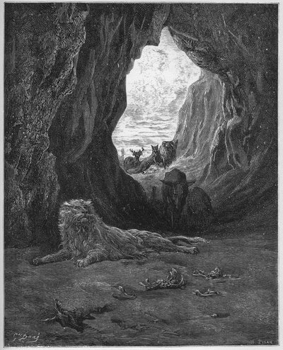 Le lion malade et le fox - Räven och det sjuka lejonet - från 