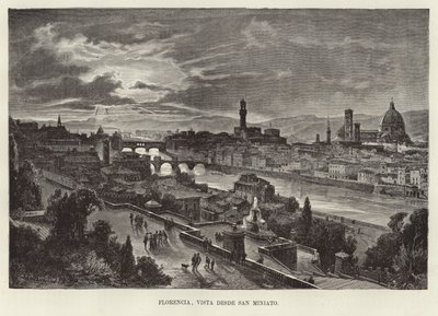 Florens, utsikt från San Miniato av Gustave Bauernfeind