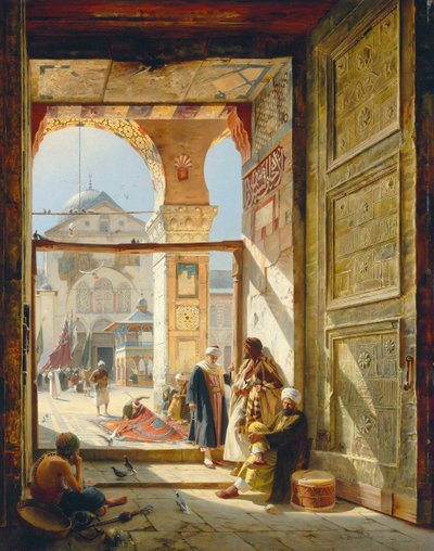 Porten till den stora Umayyad-moskén, Damaskus, 1890 av Gustave Bauernfeind