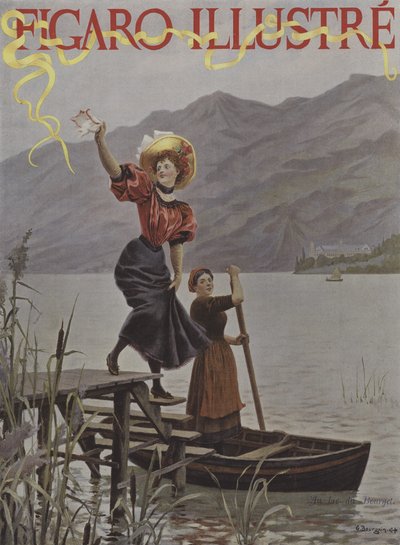 Vid sjön Bourget. Omslag till Le Figaro Illustre, september 1895 av Gustave Bourgain