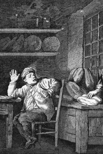 Le vol de Jean Valjean - i "" Les Miserables"" av Victor Hugo, ill. av Brion, red. Hetzel och Lacroix av Gustave Brion
