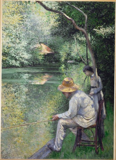 Angling (olja på duk) av Gustave Caillebotte