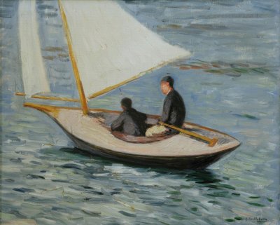 Segelbåt på Seine av Gustave Caillebotte