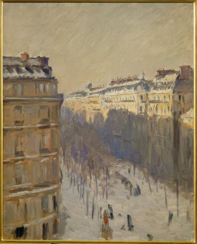 Boulevard Haussmann, snöeffekt av Gustave Caillebotte