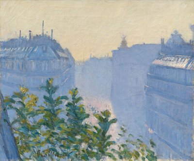 Tyska:  Rue Halévy, Blick von einem Balkon Rue Halévy, utsikt från en balkong av Gustave Caillebotte