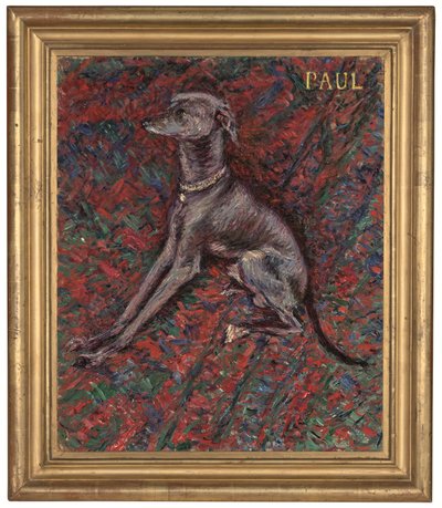Hunden "Paul", ca 1886 (olja på duk) av Gustave Caillebotte