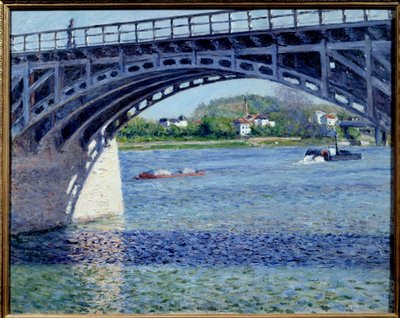 Argenteuil Bridge-målning av Gustave Caillebotte (1848-1894) 1883 Sön. 0,79x0,63 m Privat samling av Gustave Caillebotte