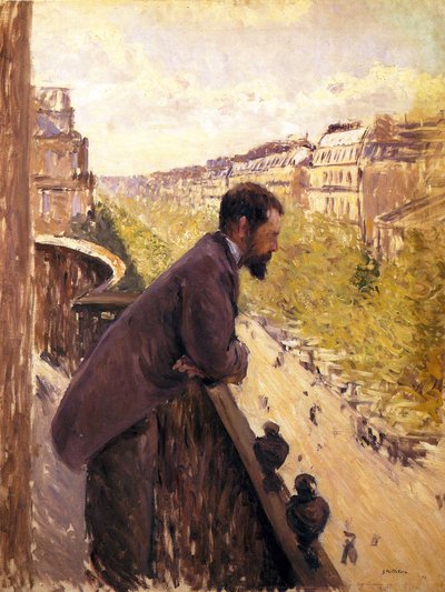 Man på en balkong av Gustave Caillebotte