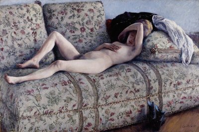 Naken på en soffa av Gustave Caillebotte