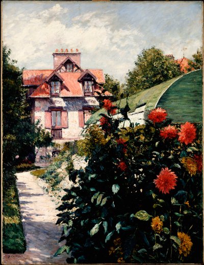 Dahliorna, Petit Gennevilliers trädgård, 1893 av Gustave Caillebotte