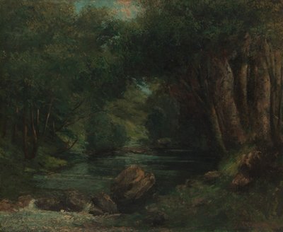 En bäck i skogen, ca. 1868-77. av Gustave Courbet