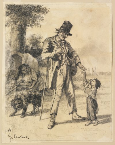 Allmosa från en tiggare i Ornans av Gustave Courbet