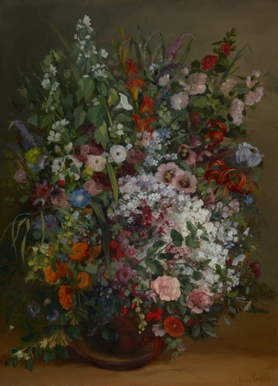 Blombukett i en vas av Gustave Courbet