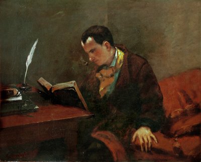 Charles Baudelaire, fransk poet (olja på duk) av Gustave Courbet