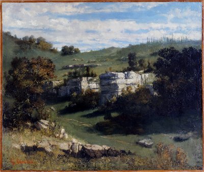 Franska: Paysage du Jura
Tyska: Landschaft des Jura av Gustave Courbet