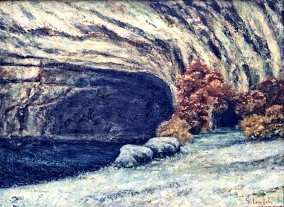 Snötäckt Loue-grotta av Gustave Courbet