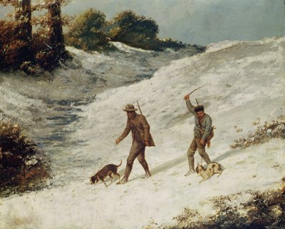 Hunters in the Snow eller The Poachers av Gustave Courbet