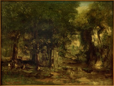 Hjortskjulet vid bäcken Plaisir-Fontaine av Gustave Courbet