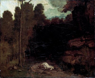 Landskap med en död häst, 1850-talet. av Gustave Courbet