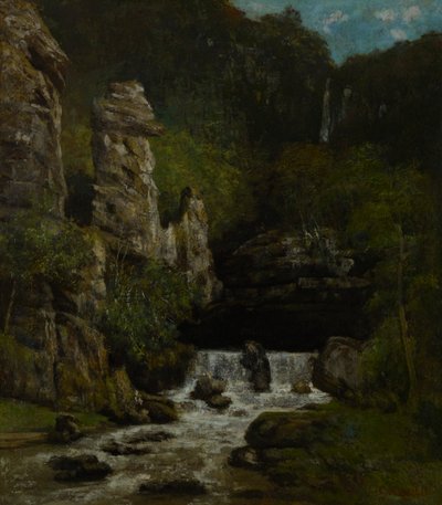 Landskap med ett vattenfall av Gustave Courbet