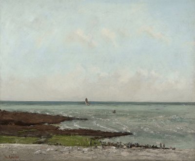 Tvätterier vid lågvatten, Étretat, 1866 eller 1869 av Gustave Courbet