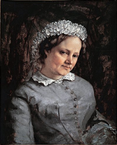 Porträtt av Euphrasie Proudhon (olja på duk av Gustave Courbet