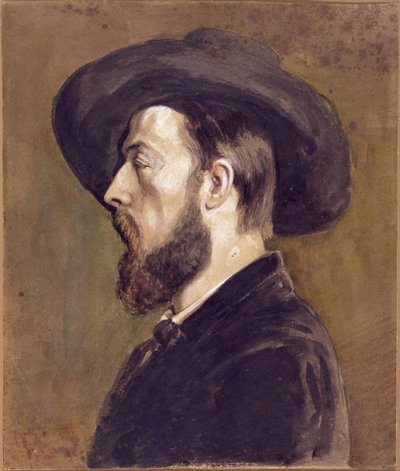 Porträtt av Johan Barthold Jongkind 1819-1891. av Gustave Courbet