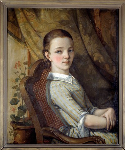 Porträtt av Juliette Courbet (1831-1915), konstnärens syster av Gustave Courbet (1819-1877) 1844 av Gustave Courbet