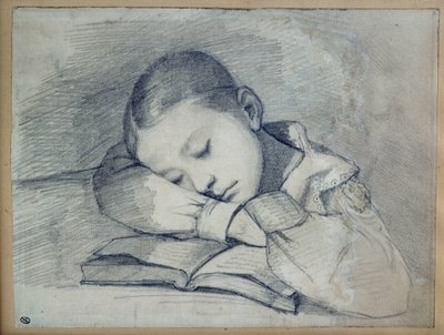 Porträtt av Juliette Courbet sover. Teckning vid blygruvan av Gustave Courbet (1819-1877). 1841. Dim. 0,20 x 0,26. Paris, Musée d