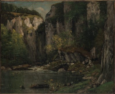 Flod och klippor av Gustave Courbet