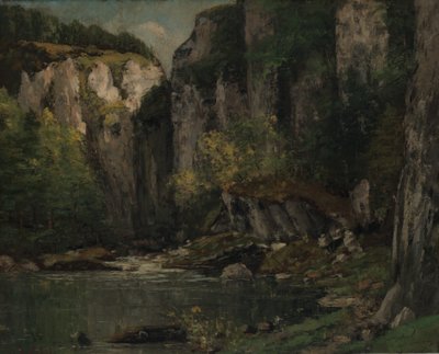 Flod och klippor, 1873-77. av Gustave Courbet
