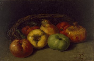 Stilleben med äpplen, päron och granatäpplen av Gustave Courbet
