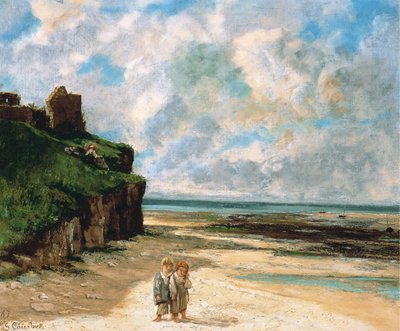 Stranden vid Saint-Aubin-sur-Mer av Gustave Courbet