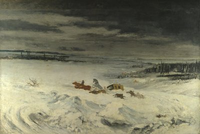 The Diligence in the Snow, 1860 av Gustave Courbet