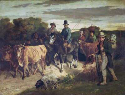 Bönderna i Flagey återvänder från mässan av Gustave Courbet