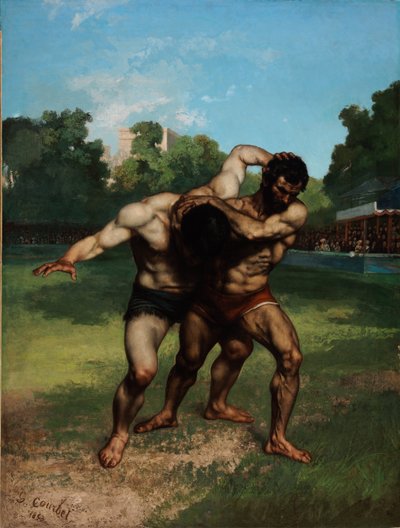 The Wrestlers av Gustave Courbet