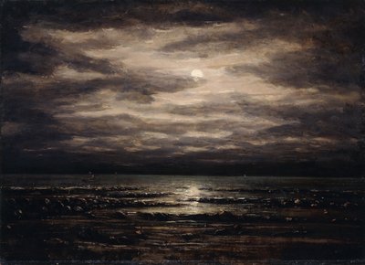 Skymning vid sjön Leman i Bon Port, 1876 av Gustave Courbet